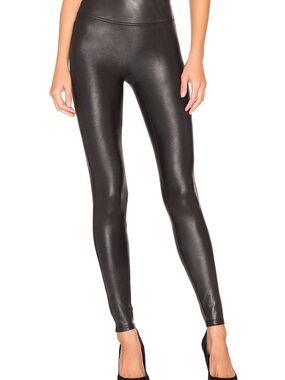 SPANX Black Faux Leather High-Rise Leggings
